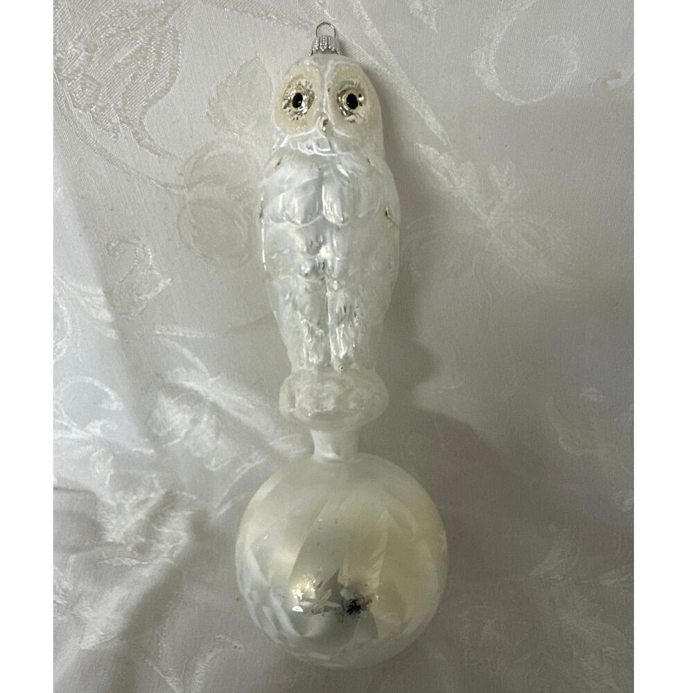 RARE Limited Edition 400 Years LAUSCHA Snowy Owl on Ball Glass Ornament 214/400